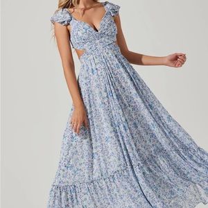 ASTR THE LABEL PRIMROSE FLORAL STRAPPY BACK MAXI DRESS